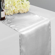 Load image into Gallery viewer, 14 x 108 in. Satin Table Runner Silver
