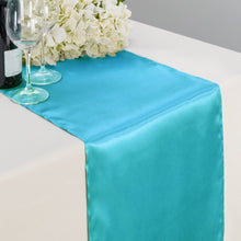 Load image into Gallery viewer, 14 x 108 in. Satin Table Runner Turquoise
