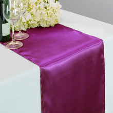 Load image into Gallery viewer, 14 x 108 in. Satin Table Runner Purple Wine
