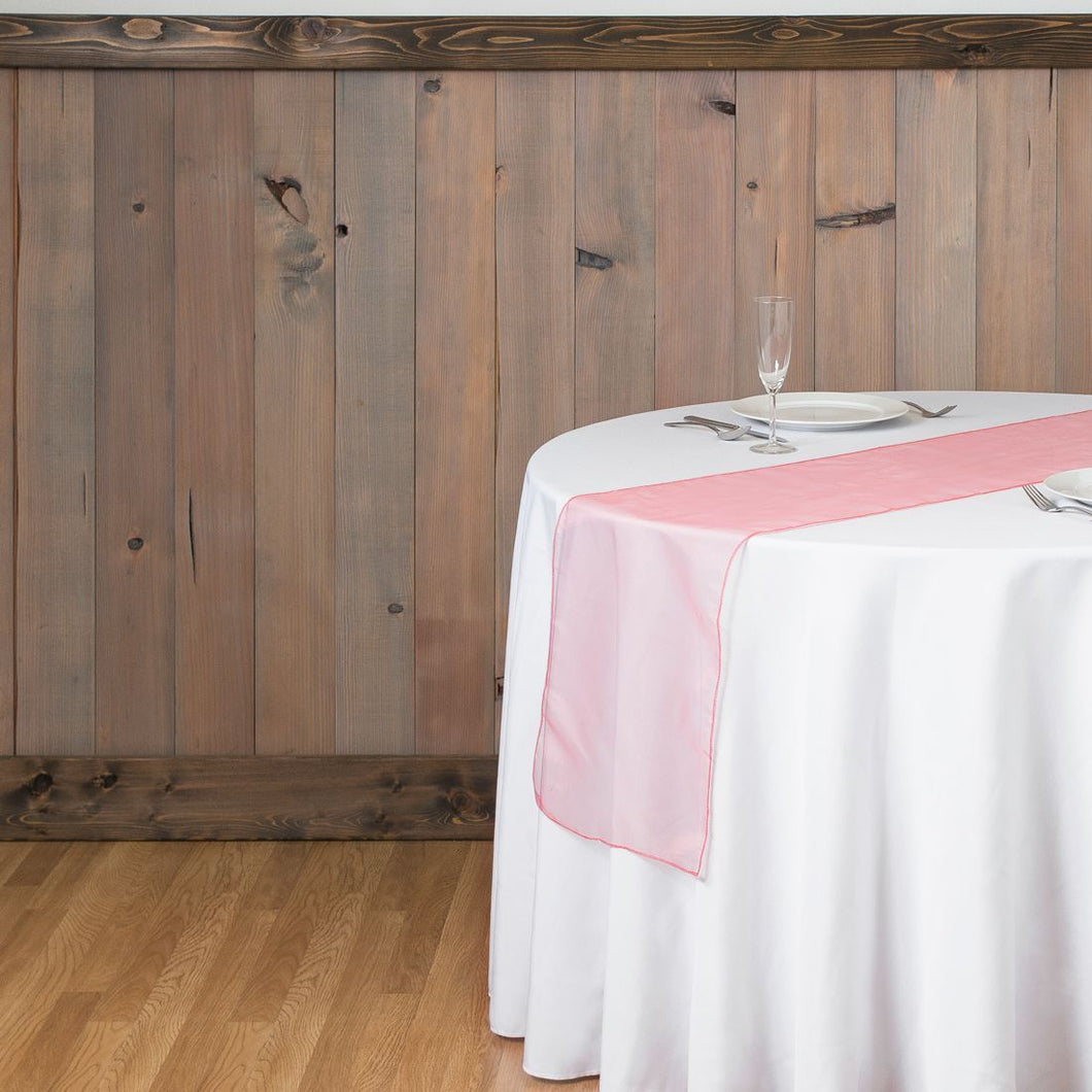 Bargain 14 x 108 in. Organza Table Runner Coral