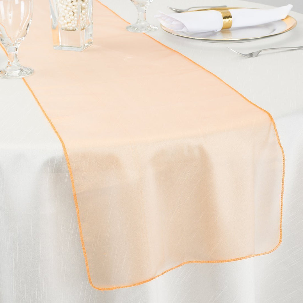 Bargain 14 x 108 in. Organza Table Runner Orange