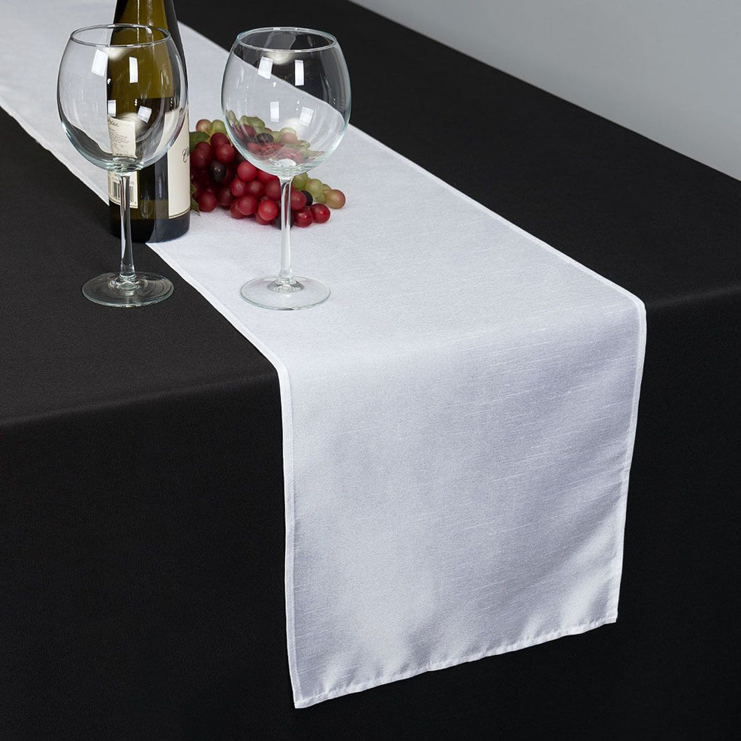 14 X 108 in. Shantung Silk Table Runner White