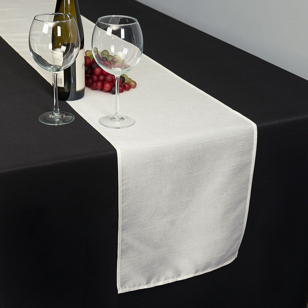Bargain 14 X 108 in. Shantung Silk Table Runner Ivory