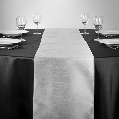 14 X 108 in. Shantung Silk Table Runner Silver