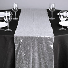 Load image into Gallery viewer, 14 X 108 in. Sequin Table Runner Silver
