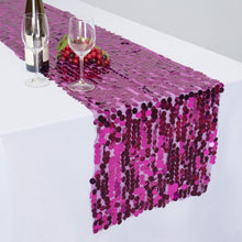 Load image into Gallery viewer, 14 x 108 in. Payette Sequin Table Runner Fuchsia
