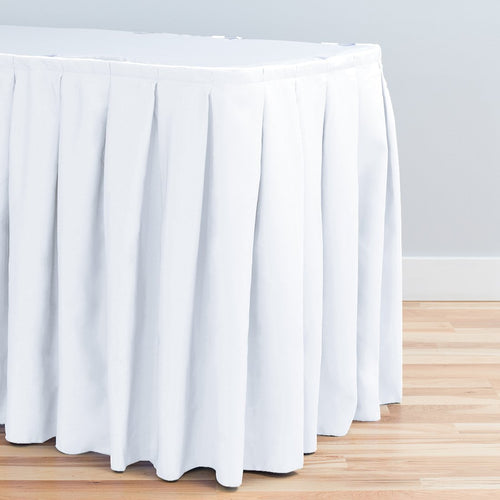 Bargain 17 Ft. Accordion Pleat Polyester Table Skirt White