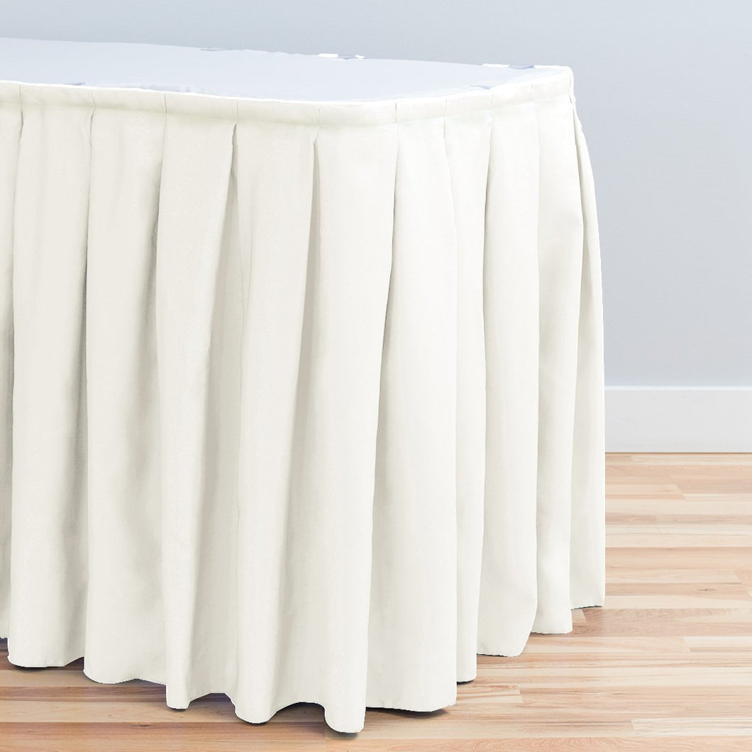 Bargain 21 ft. Accordion Pleat Polyester Table Skirt Ivory