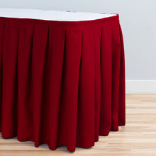 Load image into Gallery viewer, 14 ft. Accordion Pleat Polyester Table Skirt Burgundy
