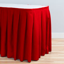 Load image into Gallery viewer, 17 ft. Accordion Pleat Polyester Table Skirt Red
