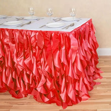 Load image into Gallery viewer, 14 ft. Curly Willow Table Skirt Red
