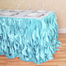 Load image into Gallery viewer, 14 ft. Curly Willow Table Skirt Baby Blue
