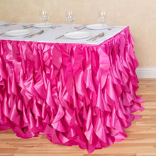 Load image into Gallery viewer, 14 ft. Curly Willow Table Skirt Fuchsia
