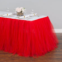 Load image into Gallery viewer, 14 ft. Tulle Tutu Table Skirt Red
