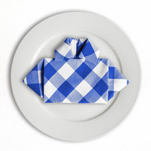 Load image into Gallery viewer, 17 in. Polyester Napkins Blue &amp; White Checkered (1 Dozen)
