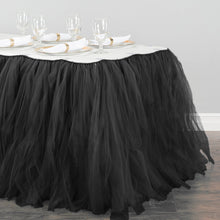 Load image into Gallery viewer, 14 ft. Tulle Tutu Table Skirt Black
