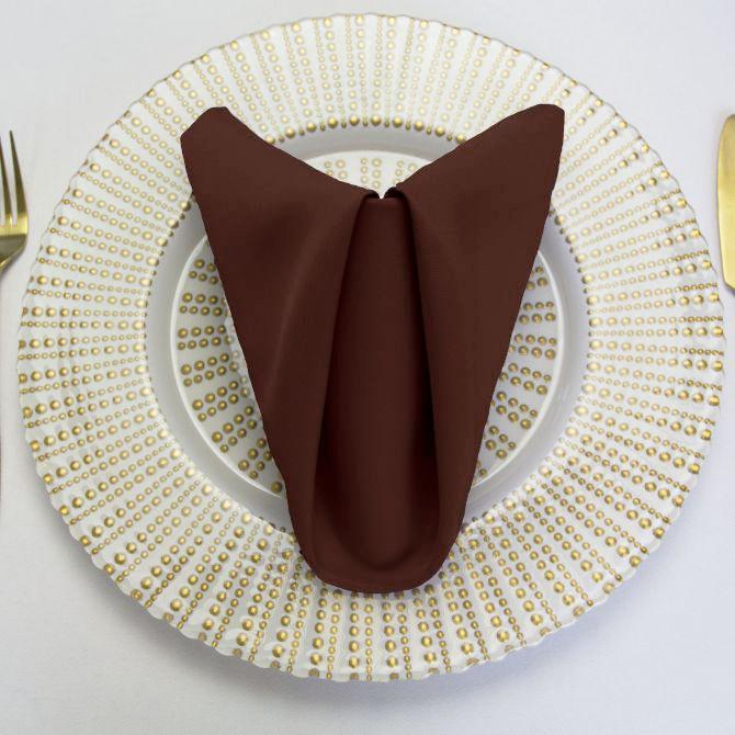 20 in. Polyester Napkins Chocolate (1 Dozen)