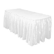 Load image into Gallery viewer, 21 ft. Accordion Pleat Satin Table Skirt White
