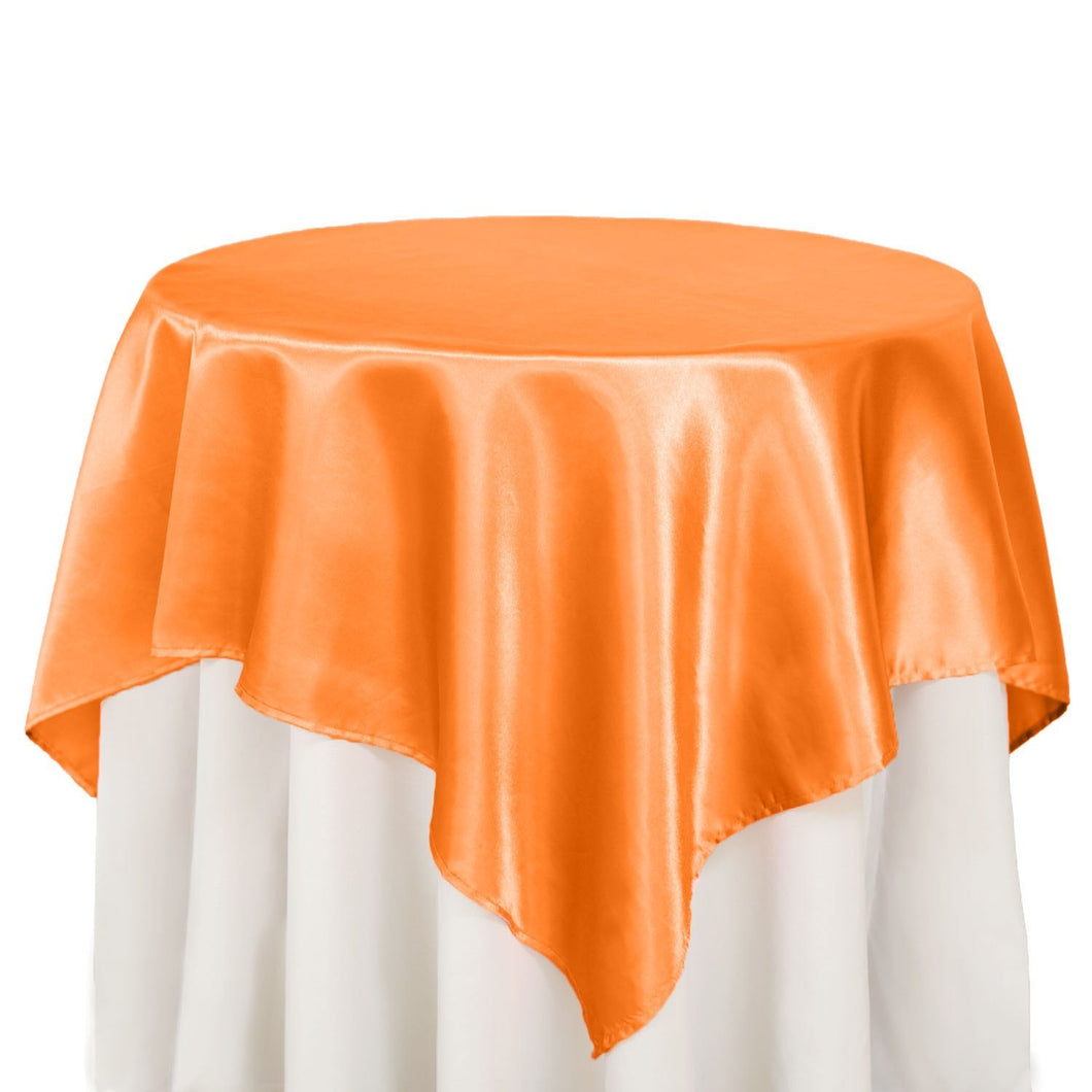 Bargain 72 In. Square Satin Overlay Orange