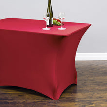 Load image into Gallery viewer, 4 ft. Rectangular Stretch Tablecloth Burgundy
