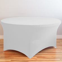 Load image into Gallery viewer, 4 ft. Round Stretch Tablecloth White
