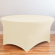 Load image into Gallery viewer, 4 ft. Round Stretch Tablecloth Ivory
