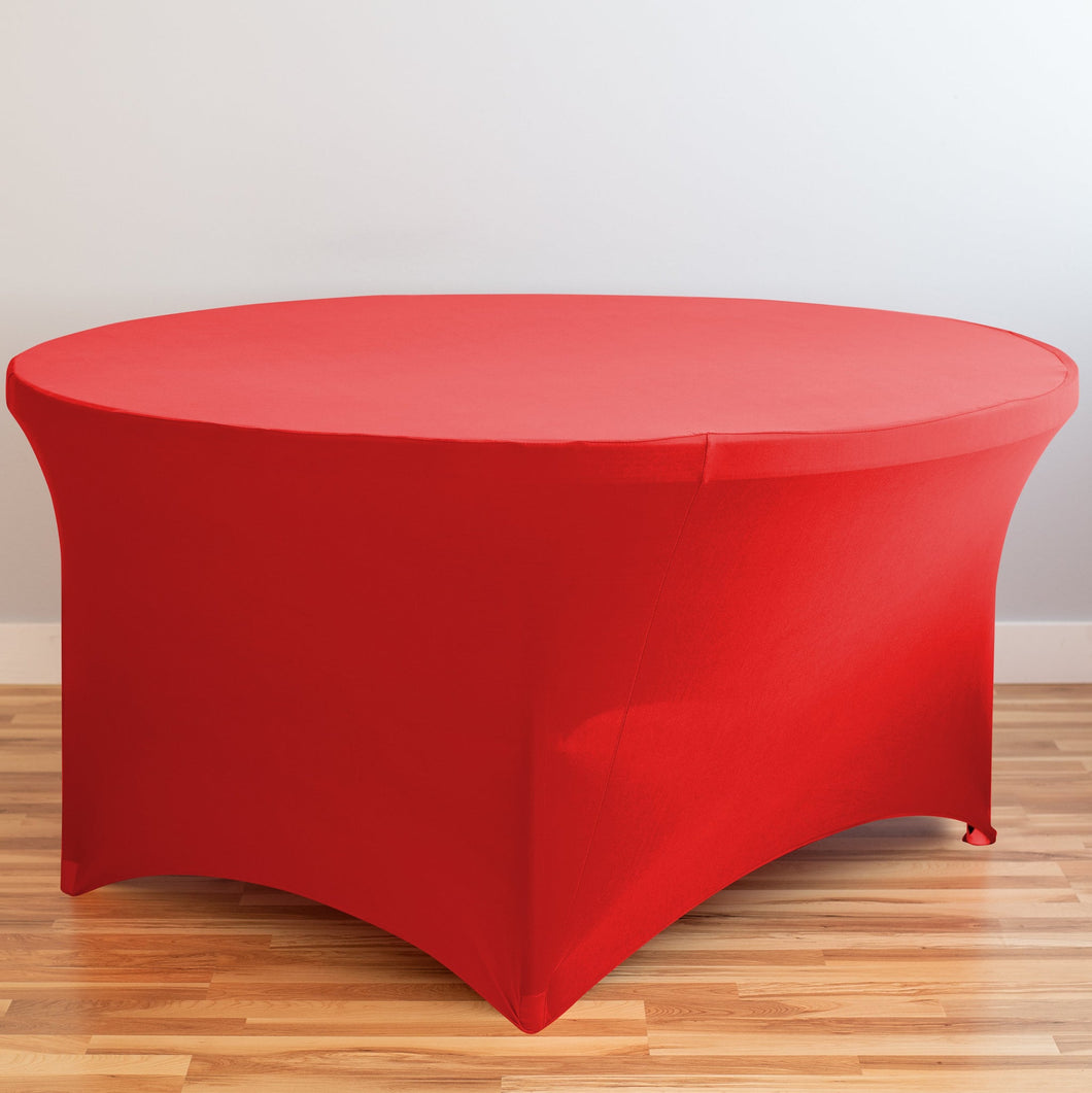 Bargain 5 ft. Round Stretch Tablecloth Red