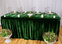 Load image into Gallery viewer, Bargain 6 ft. Fitted Velvet Table Skirt Burgundy

