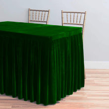 Load image into Gallery viewer, 8 ft. Fitted Velvet Table Skirt Hunter Green
