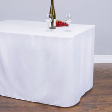 Load image into Gallery viewer, 4 ft. Fitted Polyester Tablecloth White
