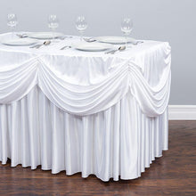 Load image into Gallery viewer, 4 ft. Drape Chiffon All-In-1 Tablecloth/Pleated Skirt White
