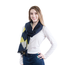 Load image into Gallery viewer, Cashmere Beige Southwestern Blanket Scarf Yellow
