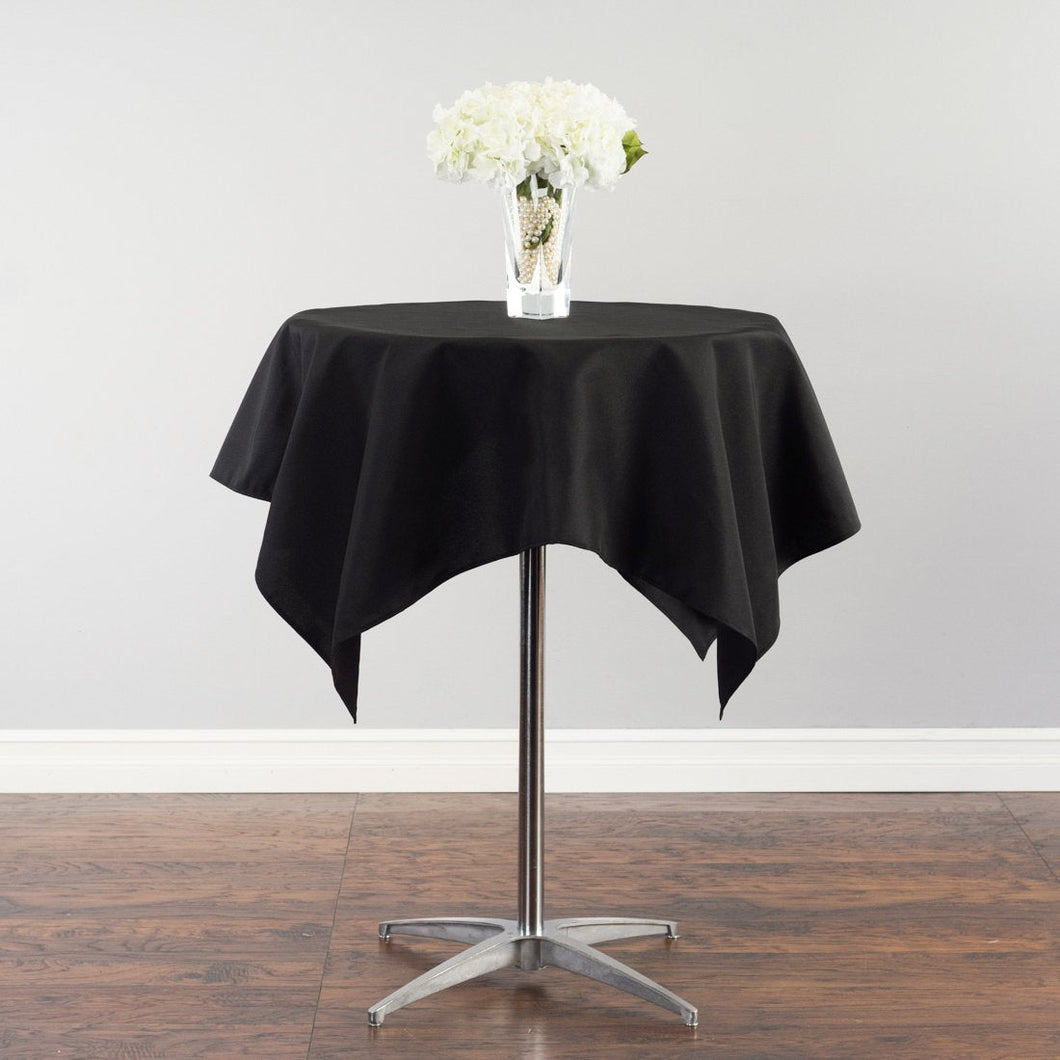 Bargain 54 In. Square Polyester Tablecloth Black