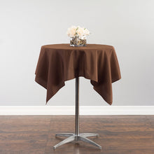 Load image into Gallery viewer, 52 in. Square Cotton-Feel Tablecloth Chocolate
