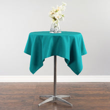 Load image into Gallery viewer, 52 in. Square Cotton-Feel Tablecloth Turquoise
