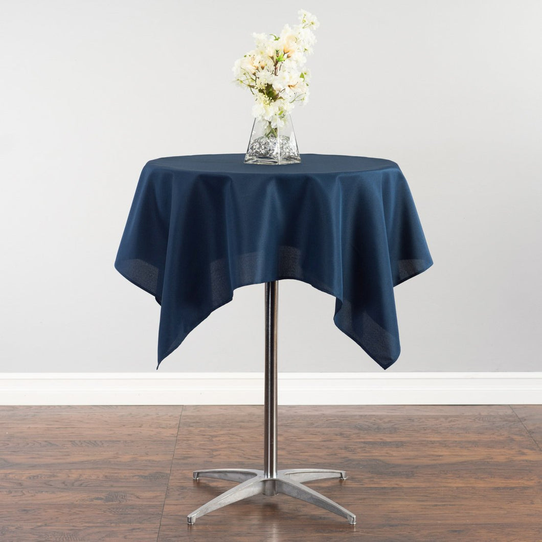 Bargain 54 In. Square Polyester Tablecloth Navy Blue