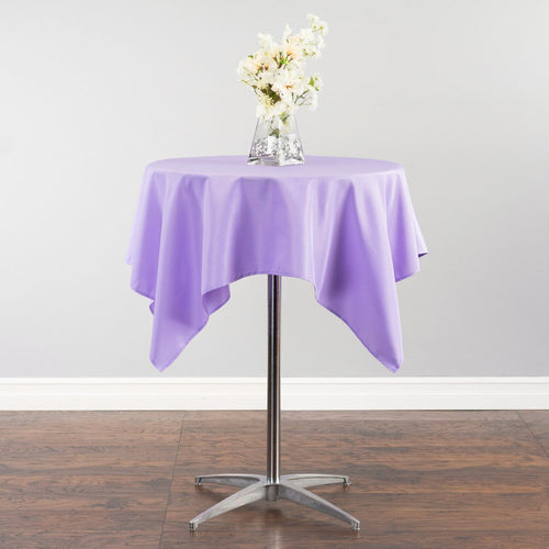 Bargain 54 In. Square Polyester Tablecloth Purple