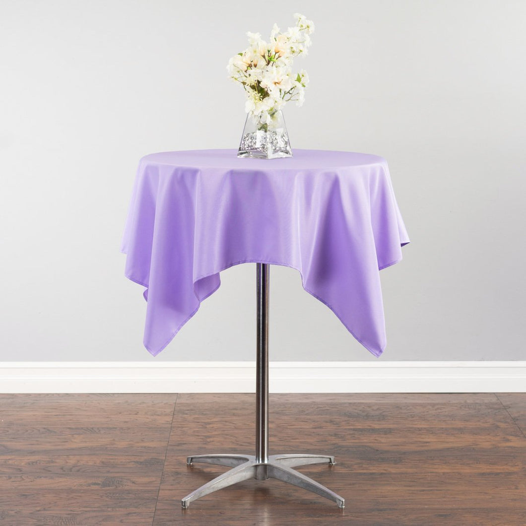 Bargain 54 In. Square Polyester Tablecloth Purple