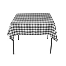 Load image into Gallery viewer, 54 in. Square Polyester Tablecloth Black &amp; White Checkered
