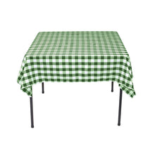 Load image into Gallery viewer, 54 in. Square Polyester Tablecloth Green and White Checkered
