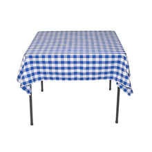 Load image into Gallery viewer, 54 in. Square Polyester Tablecloth Blue &amp; White Checkered
