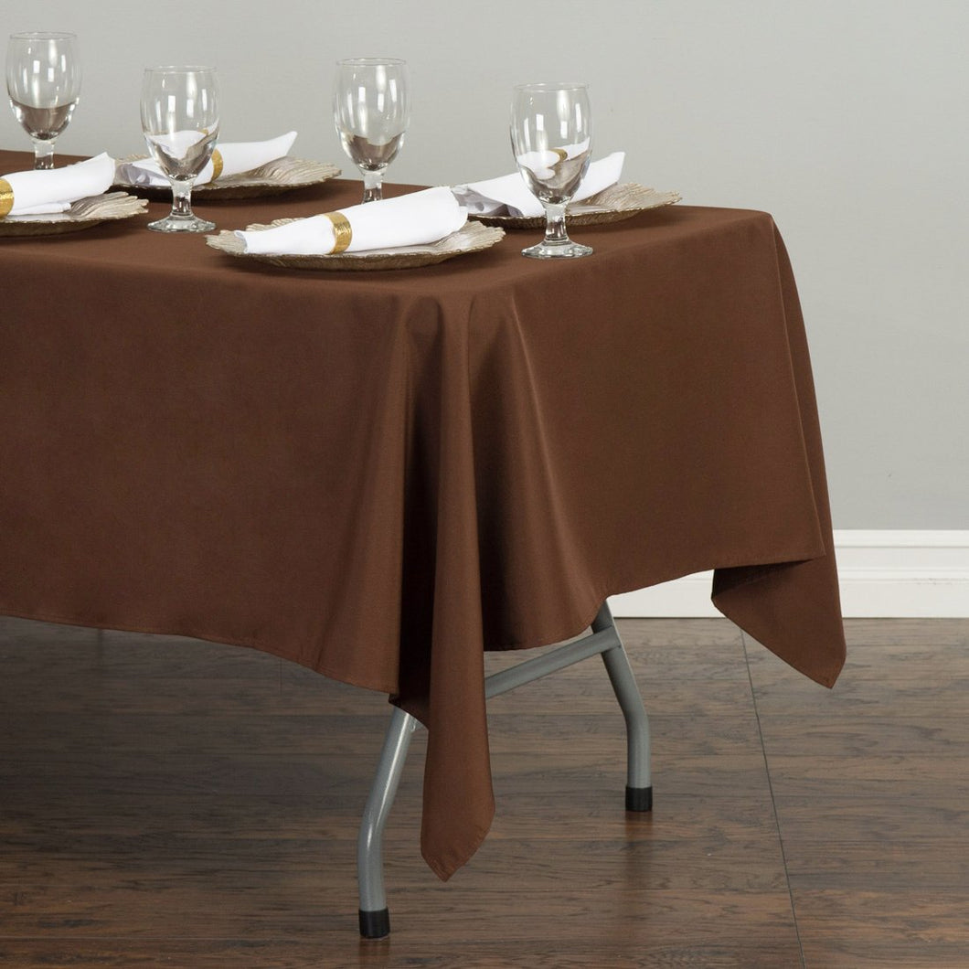 Bargain 60 X 102 In. Rectangular Polyester Tablecloth Chocolate