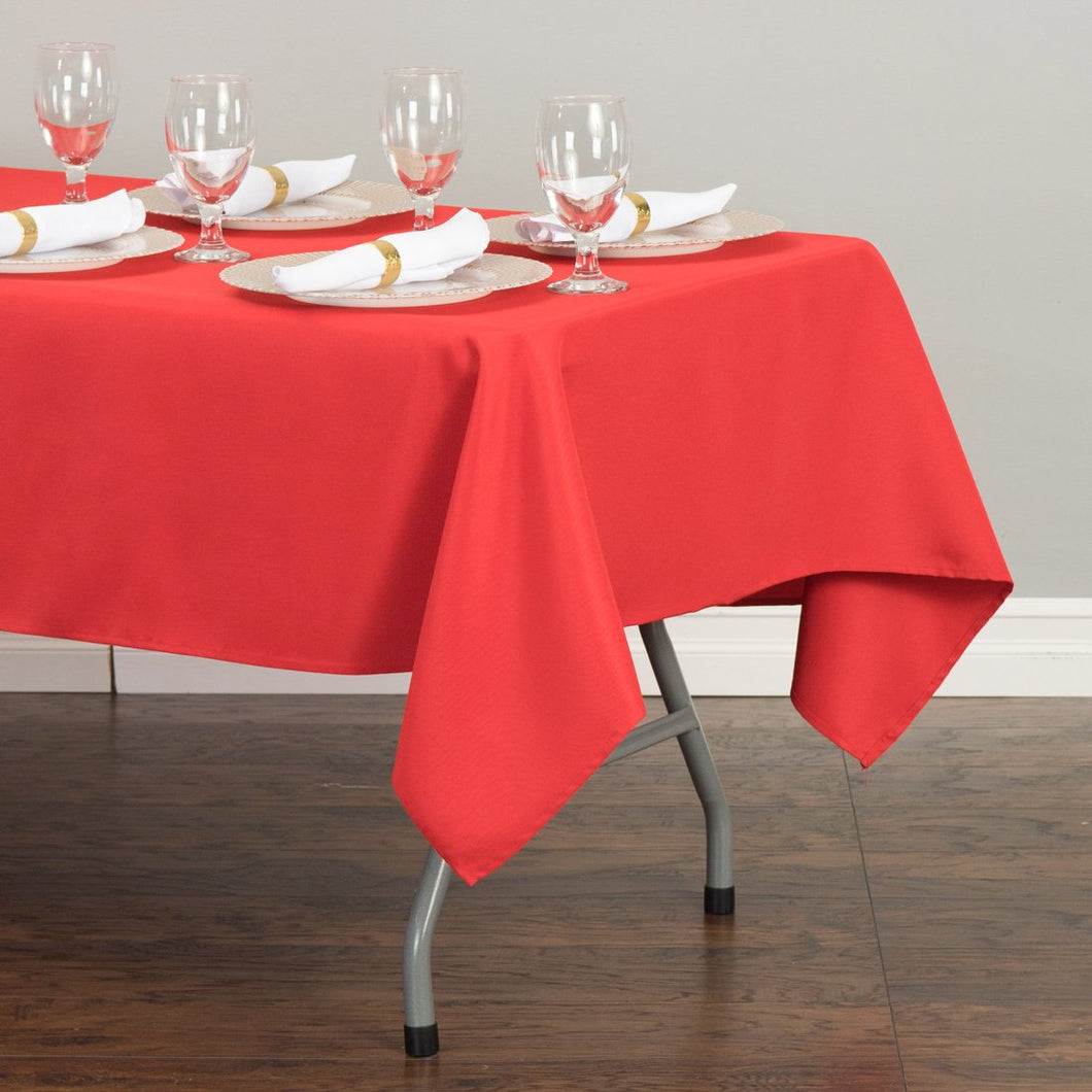 Bargain 60 X 102 in. Rectangular Polyester Tablecloth Red