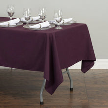 Load image into Gallery viewer, 52 X 112 in. Rectangular Cotton-Feel Tablecloth Eggplant
