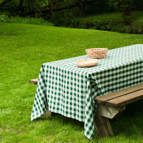 Bargain 60 X 102 In. Rectangular Tablecloth Green & White Checkered