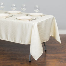 Load image into Gallery viewer, 70 x 120 in. Rectangular Square-point Damask Tablecloth
