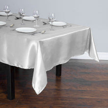 Load image into Gallery viewer, 60 x 102 in. Rectangular Satin Tablecloth Silver
