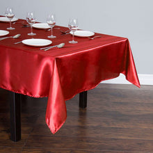 Load image into Gallery viewer, 60 x 102 in. Rectangular Satin Tablecloth Red
