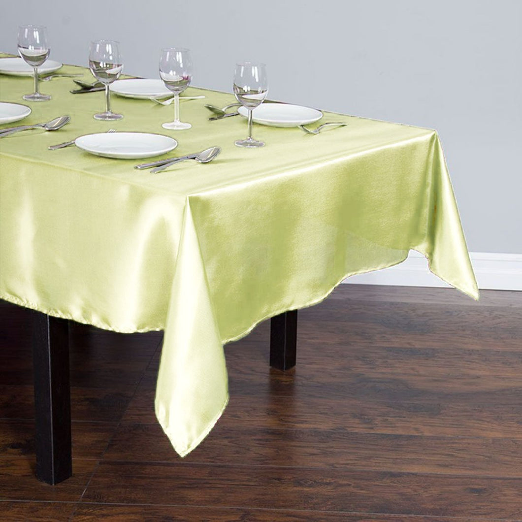 60 X 102 in. Rectangular Satin Tablecloth Tea Green