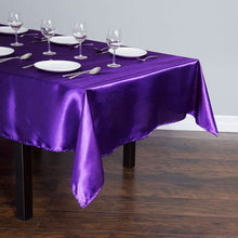 Load image into Gallery viewer, 60 x 102 in. Rectangular Satin Tablecloth Purple

